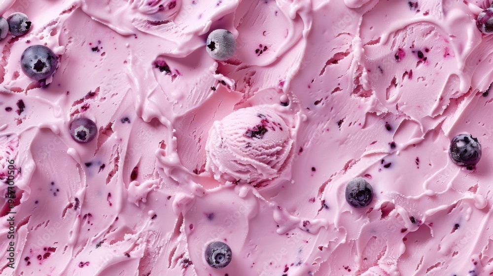 Blueberry ice cream with fruit Blueberry ice cream with fruit