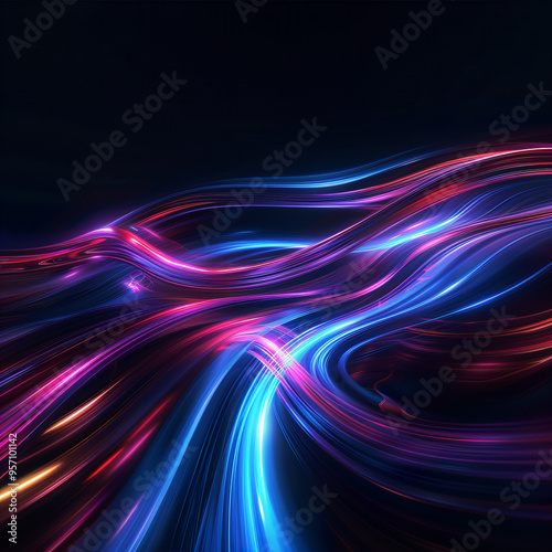 Colorful Neon Energy Flow symbolizing AI Data Transfer - Generativ AI