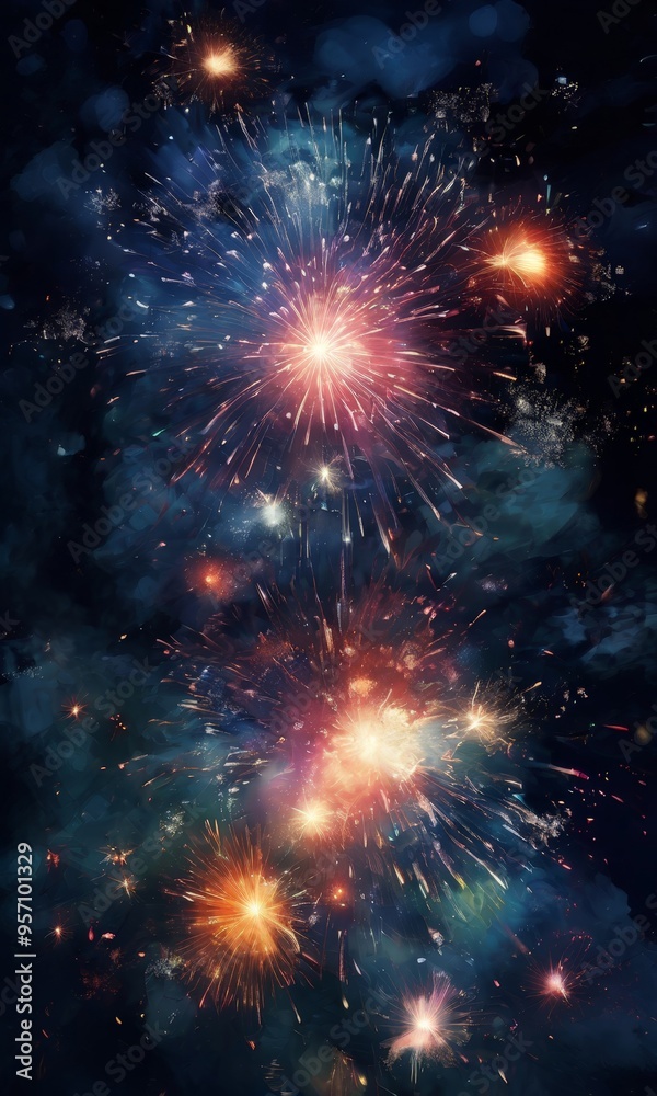 fireworkss in the night sky