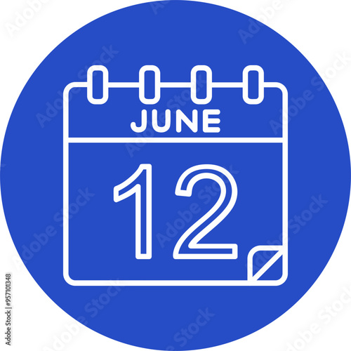 12 June Vector Icon Design