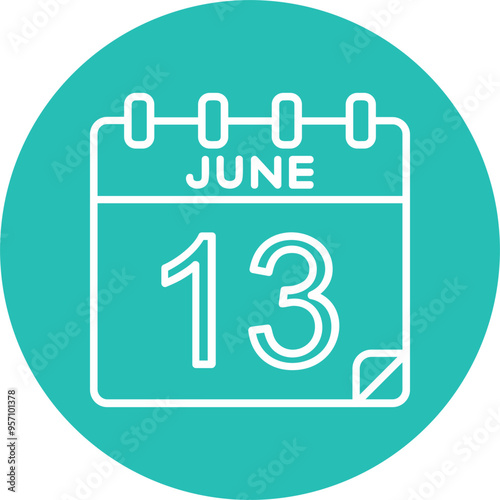 13 June Vector Icon Design