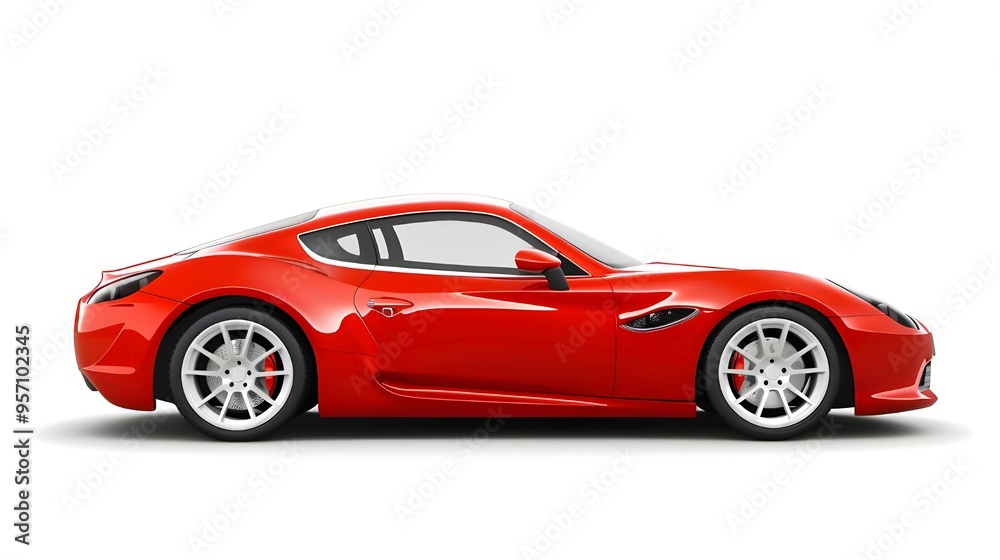 Obraz premium Car side view isolated