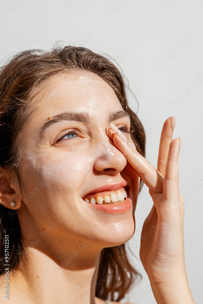 Glowing Complexion with Foam Wash. Woman Skincare. Glowing Complexion with Foam Wash. Woman Skincare.