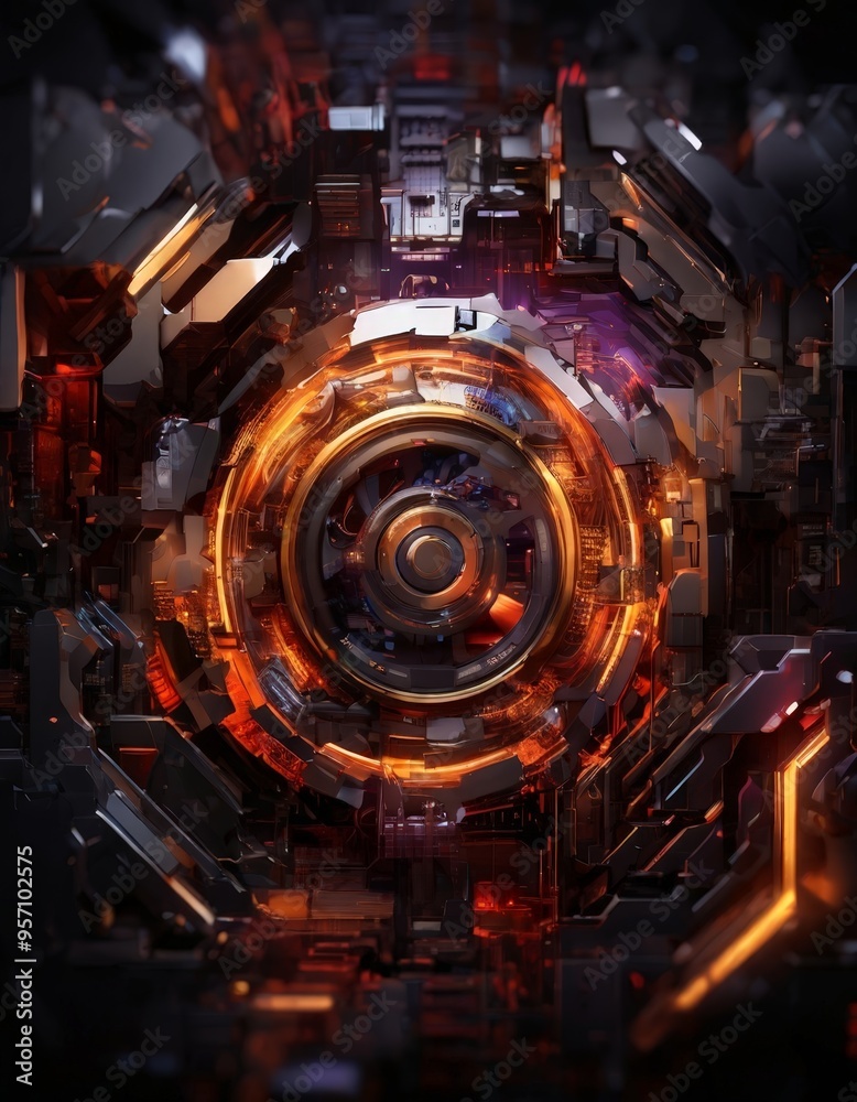 futuristic city with circular structure in the center futuristic city with circular structure in the center