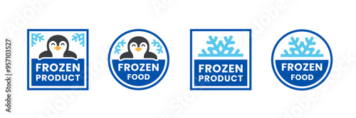set of frozen food product labels