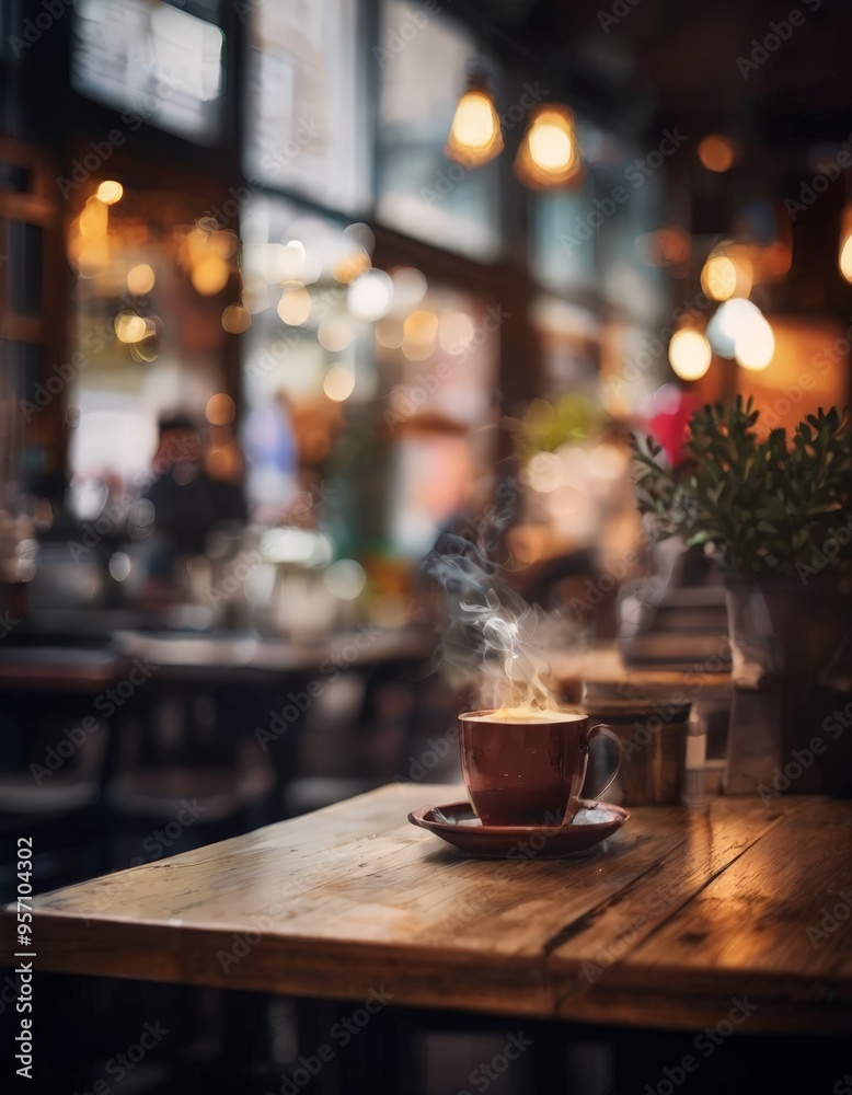 cup coffee on wooden table cup coffee on wooden table