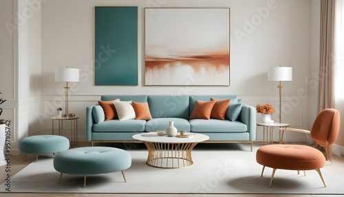 Wallpaper Mural Photo interior modern design room 3d illustration Torontodigital.ca