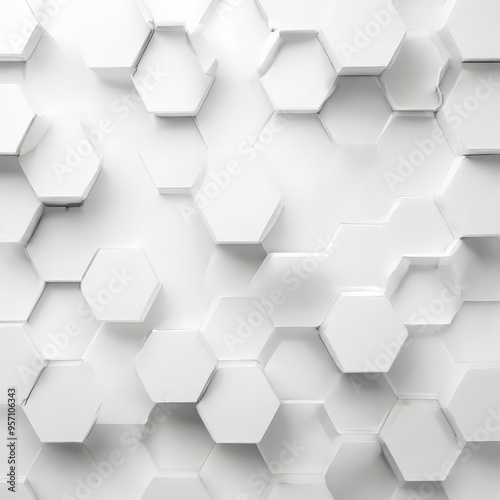 white hexagons background with copyspace