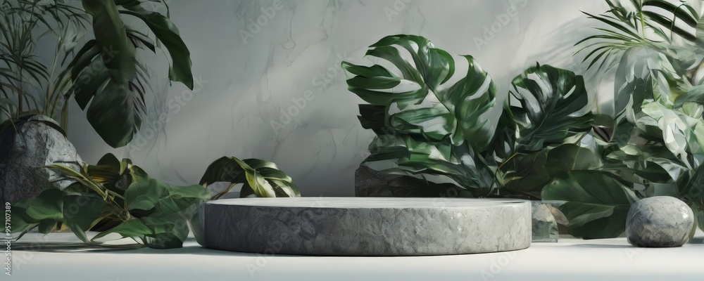 white table with plant in the background white table with plant in the background