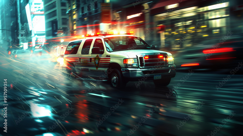 Wallpaper ambulance, motion blur, sirens and gyros on Wallpaper ambulance, motion blur, sirens and gyros on
