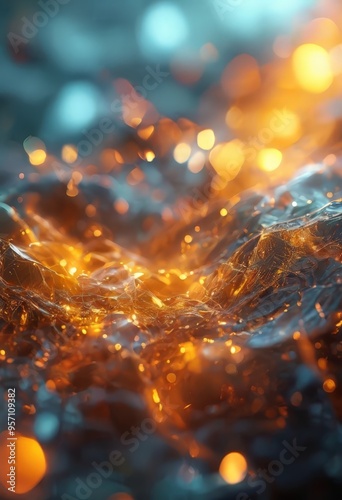 abstract background with golden lights