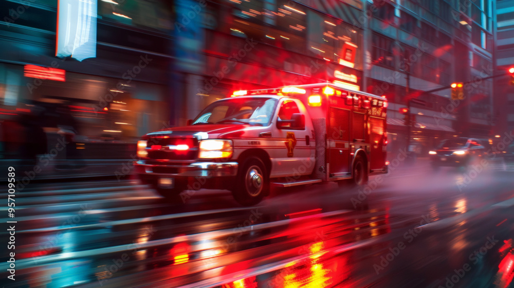 Wallpaper ambulance, motion blur, sirens and gyros on Wallpaper ambulance, motion blur, sirens and gyros on