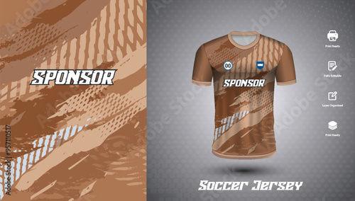 Soccer jersey design for sublimation or sports t-shirt design for cricket football
 photo