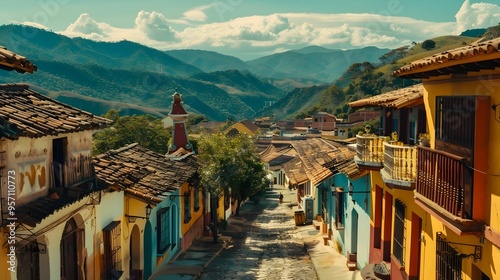  LATIN TRADITIONAL LITTLE TOWN. BACKGROUND. WALLPAPER  