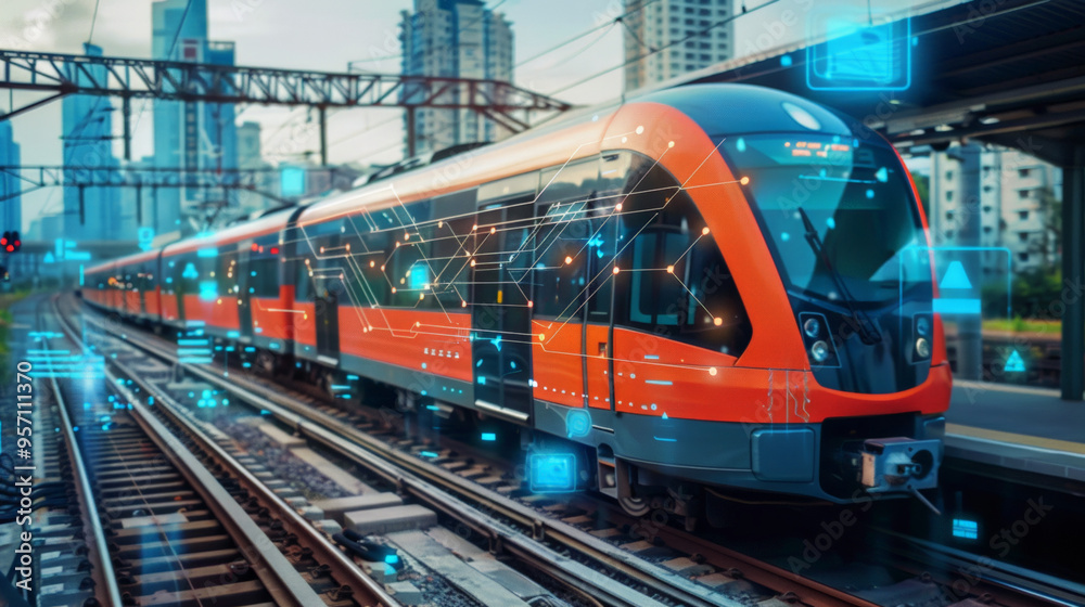 Fototapeta premium Train Service in the Digital Age
