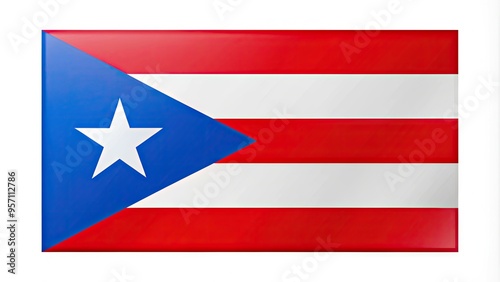 Vibrant Puerto Rico flag icon isolated on white background, featuring five alternating red and blue stripes and white star, symbolizing freedom and independence. Free Download Vibrant Puerto Rico flag icon isolated on white background, featuring five alternating red and blue stripes and white star, symbolizing freedom and independence. - GFXLoad