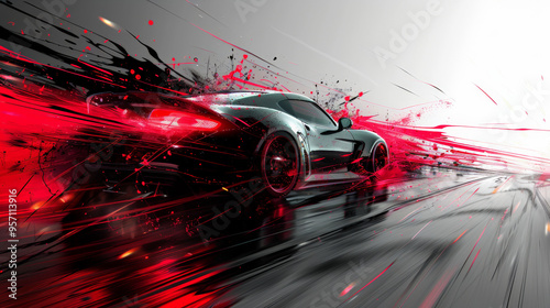 Cool background, black and red, sense of speed