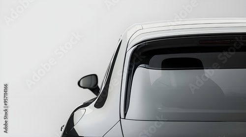 Gray car window from the back for sticker mockup photo