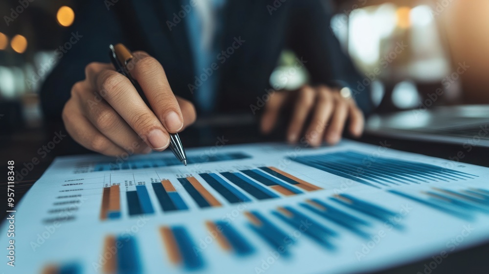 A businessman discussion is seen paper analyzing market strategies for economic growth data background wallpaper AI generated image A businessman discussion is seen paper analyzing market strategies for economic growth data background wallpaper AI generated image