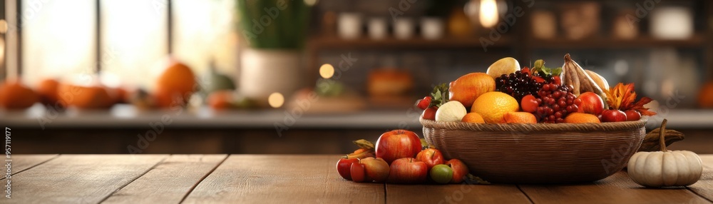 Thanksgiving gathering with cornucopia and rustic decor, lively conversation, 3D illustration Thanksgiving gathering with cornucopia and rustic decor, lively conversation, 3D illustration