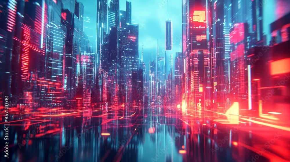 Neon Dreams: A City of Glassmorphism and Glowing Streets Neon Dreams: A City of Glassmorphism and Glowing Streets