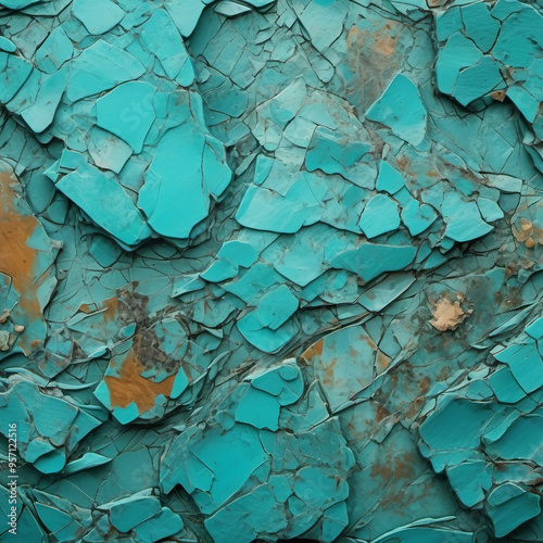 Abstract Rough Turquoise Texture | Aqua Cracked Surface | Organic Fragmented Patterns | Earthy Brown Accents | Vibrant Blue Design | Natural Layered Art | Modern Textured Background