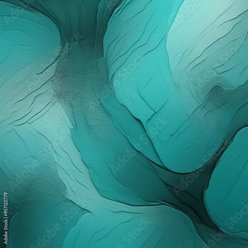 Abstract Turquoise Texture with Flowing Layers | Aqua Organic Wave Patterns | Subtle Light and Shadow Play | Vibrant Blue Design | Modern Digital Art | Textured Background