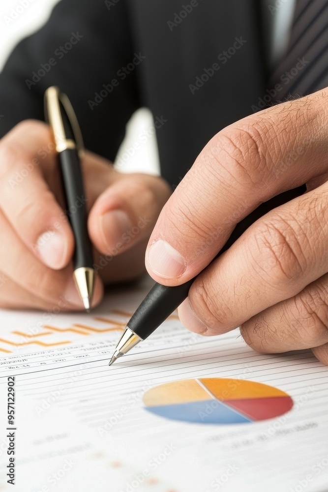 Business plan presentation with a projector and charts, illustrating company vision Business plan presentation with a projector and charts, illustrating company vision