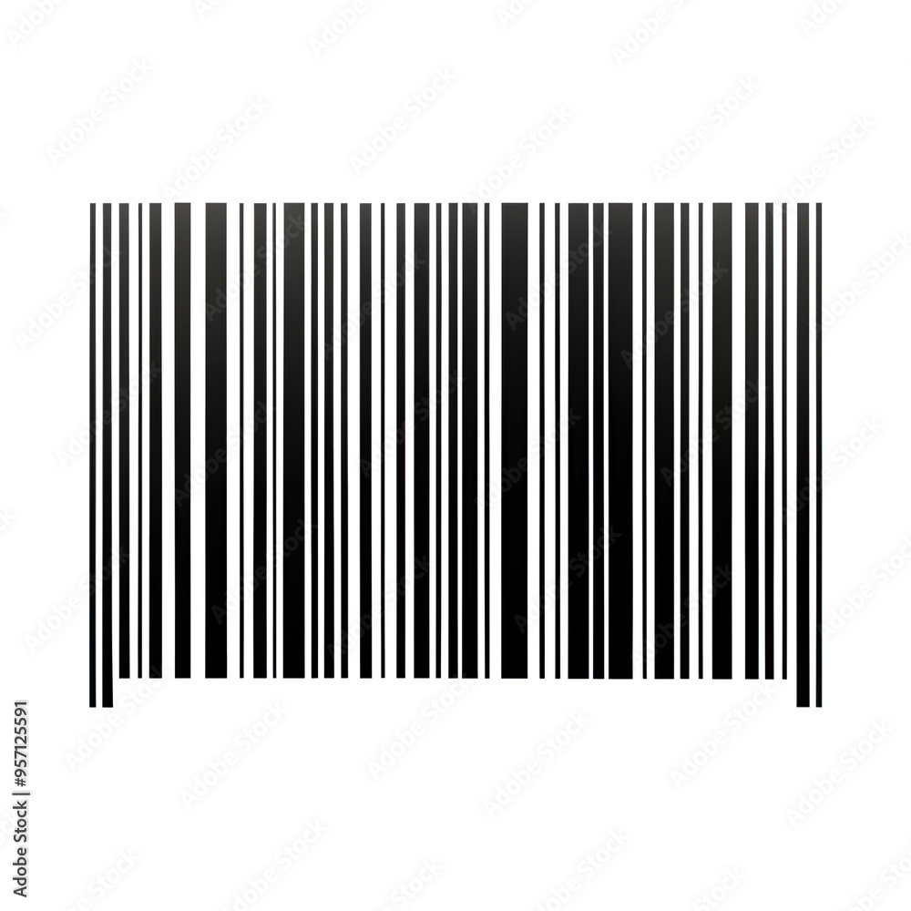 A black and white barcode icon on a white background A black and white barcode icon on a white background