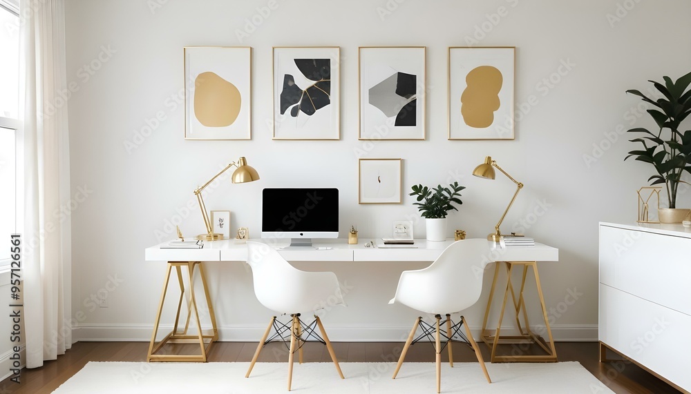 Fototapeta premium Photo interior modern design room 3d illustration