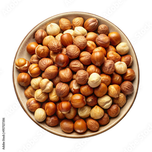 Fox nuts on plate isolated on transparent background.