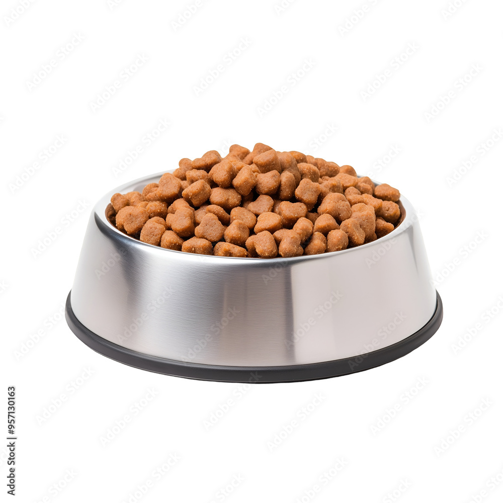 Bowl of Dry Pet Food with Nutritional Variety Bowl of Dry Pet Food with Nutritional Variety