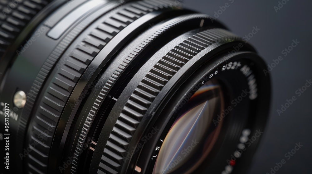 Macro Photography of a Black Camera Lens