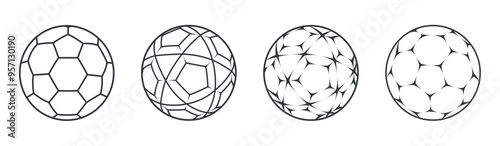 Soccer ball or football vector simple black style, illustration
