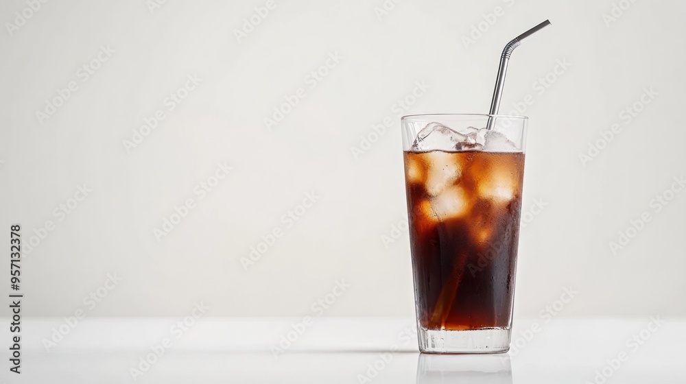 Glass of Iced Coffee with Straw Glass of Iced Coffee with Straw