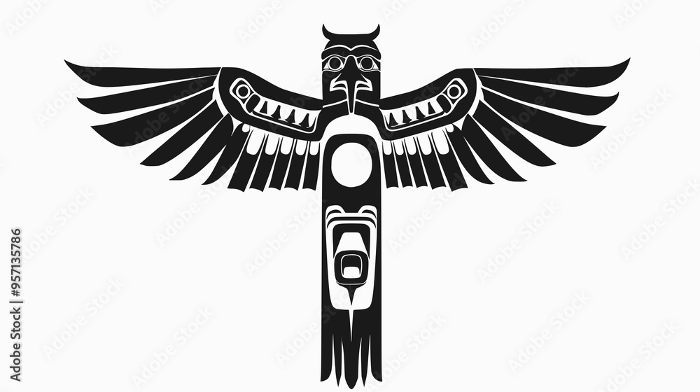 Southwest American Indian totem pole, vector graphic Southwest American Indian totem pole, vector graphic