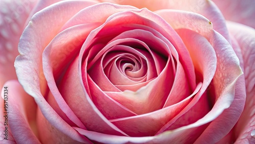 Vibrant pink rose petals unfurl, revealing delicate, intricate details and soft, velvety textures in this stunning macro photography capture of a freshly bloomed flower.