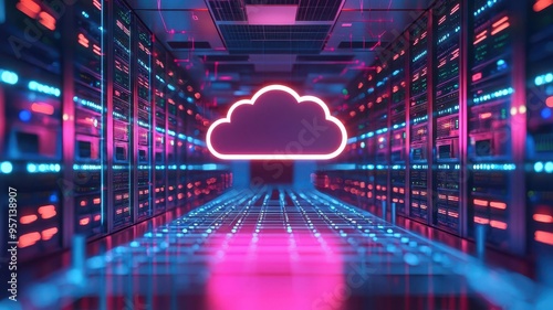 Multi-cloud environment, enhanced virtualization, illustration