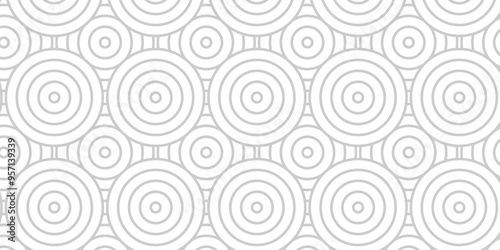 Overlapping creative diamond circle abstract white and gray pattern background with waves texture. geometric digital fabric pattern circles floral and spiral round lapping white retro background.