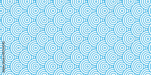 Overlapping creative diamond circle abstract blue pattern background with waves texture. geometric digital fabric pattern circles floral and spiral round lapping blue retro background.