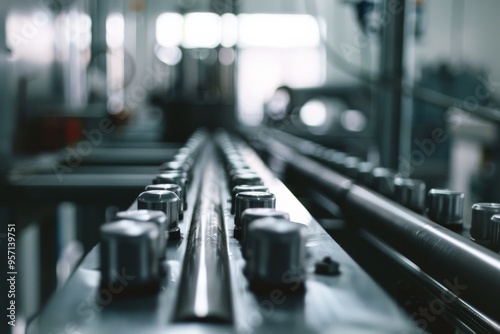 Wallpaper Mural A sleek and modern assembly line in a factory, showcasing precision manufacturing processes and advanced technology in an industrial setting. Torontodigital.ca