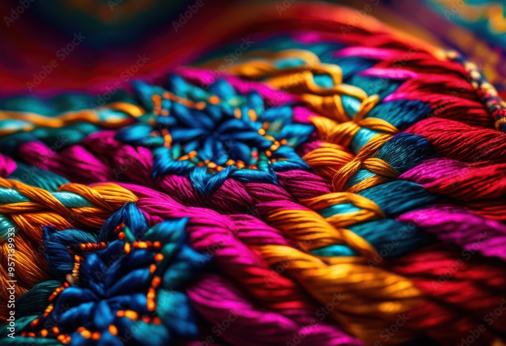 vibrant macro showcasing intricate textile patterns colorful details textural depth, colors, texture, design, fabric, art, aesthetics, weave, fibers vibrant macro showcasing intricate textile patterns colorful details textural depth, colors, texture, design, fabric, art, aesthetics, weave, fibers
