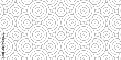Overlapping creative diamond circle abstract white and gray pattern background with waves texture. geometric digital fabric pattern circles floral and spiral round lapping white retro background.