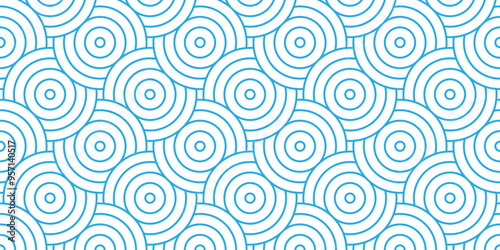 	
Overlapping creative diamond circle abstract blue pattern background with waves texture. geometric digital fabric pattern circles floral and spiral round lapping blue retro background.