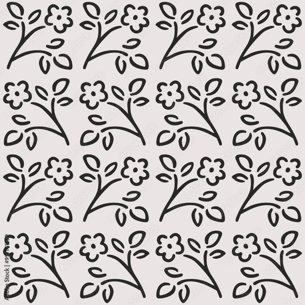 Handdraw flower illustration. Simple contour vector pattern for cosmetics, perfumeries, packaging and postcard. Handdraw flower illustration. Simple contour vector pattern for cosmetics, perfumeries, packaging and postcard.