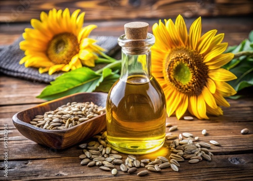 Vitamin rich sunflower seed oil for nutrition photo