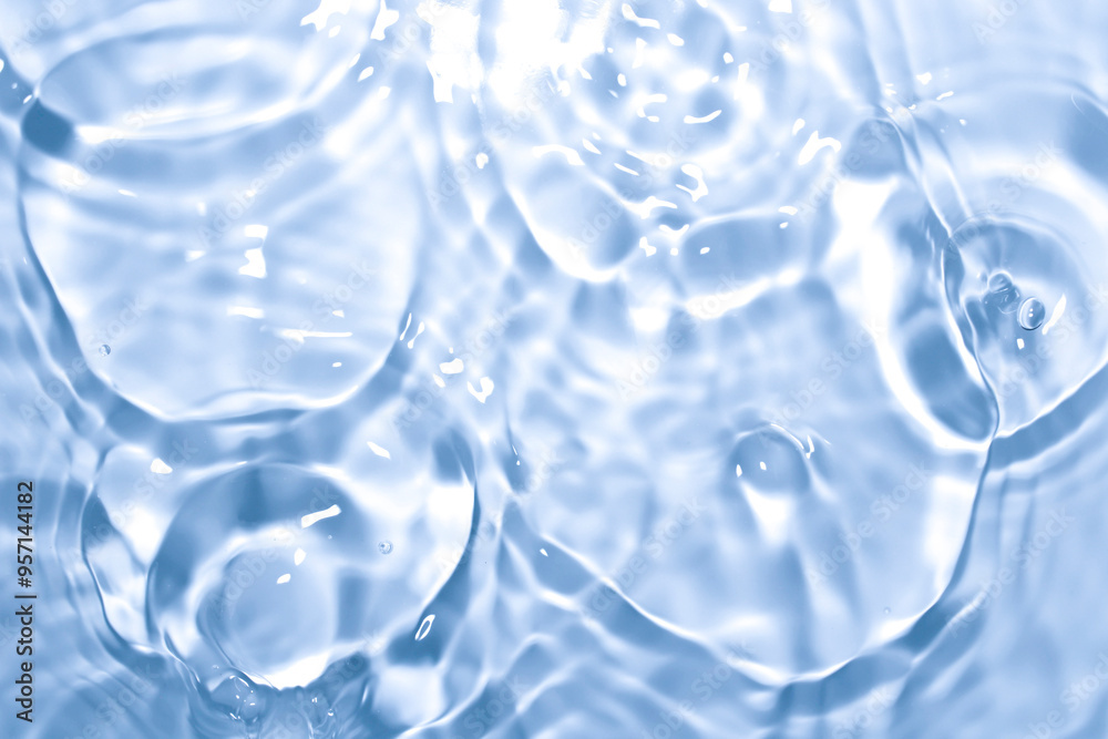 The surface of the water is clear, blue, soft and shiny. The surface of the water is clear, blue, soft and shiny.