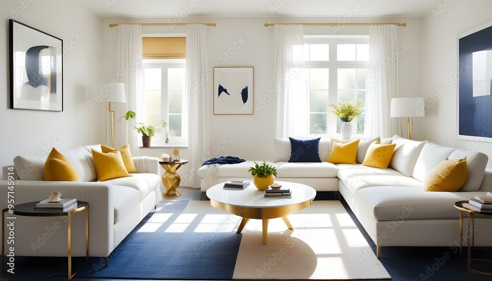 Fototapeta premium Photo interior modern design room 3d illustration