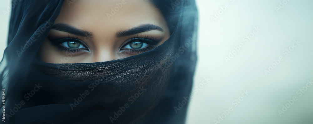 Most beautiful veiled woman with captivating eyes, an embodiment of mystery. Queen, princess, royalty, or sorceress theme. Female wearing Niqab, Burqa, Hijab, Chador, Ghoonghat Most beautiful veiled woman with captivating eyes, an embodiment of mystery. Queen, princess, royalty, or sorceress theme. Female wearing Niqab, Burqa, Hijab, Chador, Ghoonghat
