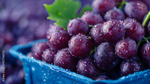 Wallpaper Mural Close Fresh Grapes With Water Drops Torontodigital.ca